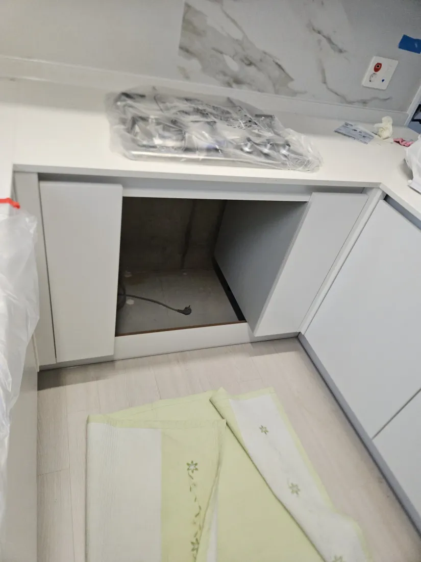 월평동 싱크대하부장제작 시공후 주방